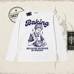 Unisex Baking Biskilet Yaka  Long Sleeve Beyaz