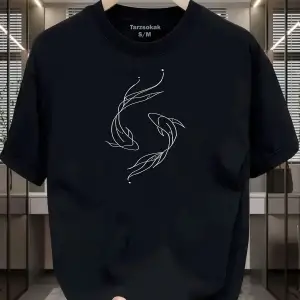 UNİSEX Balık Desen T-shirt