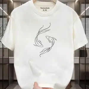 UNİSEX Balık Desen T-shirt