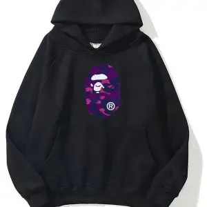 unisex Bape Baskılı oversize sweatshirt gri