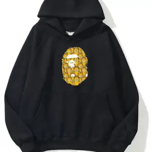 unisex Bape Baskılı oversize sweatshirt gri