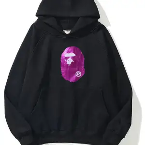 unisex Bape Baskılı oversize sweatshirt gri