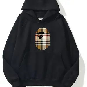 unisex Bape Baskılı oversize sweatshirt gri