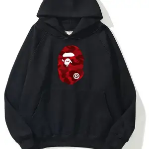 unisex Bape Baskılı oversize sweatshirt gri