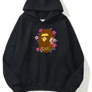 unisex Bape Baskılı oversize sweatshirt gri