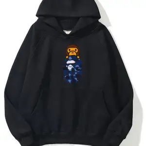 unisex Bape Baskılı oversize sweatshirt gri