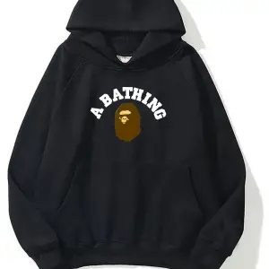 unisex Bape Baskılı oversize sweatshirt gri