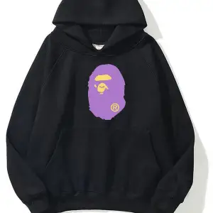 unisex Bape Baskılı oversize sweatshirt gri