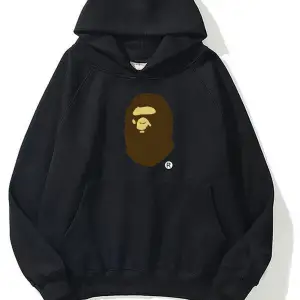 unisex Bape Baskılı oversize sweatshirt siyah