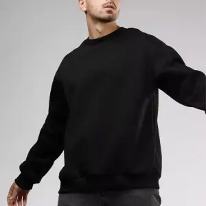 Unisex Basic Bisiklet Yaka Sweatshirt Gri