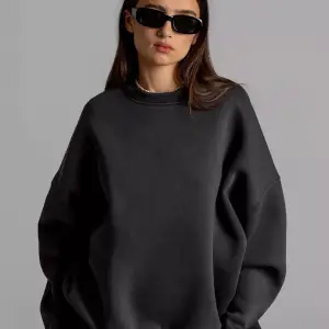Unisex Basic Bisiklet Yaka Sweatshirt Gri