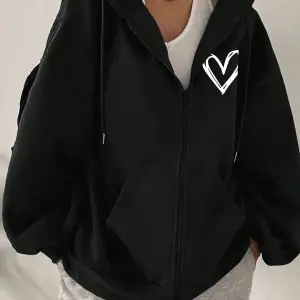 Ünisex Basic Slim Fit Kapüşonlu Fermuarlı Cepli Sweatshirt Nar Çiçeği Siyah