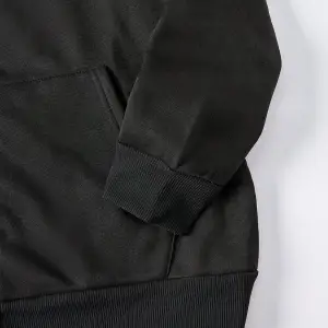 Ünisex Basic Slim Fit Kapüşonlu Fermuarlı Cepli Sweatshirt Nar Çiçeği Siyah