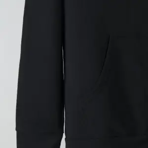 Ünisex Basic Slim Fit Kapüşonlu Fermuarlı Cepli Sweatshirt Siyah