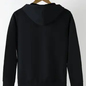 Ünisex Basic Slim Fit Kapüşonlu Fermuarlı Cepli Sweatshirt Siyah