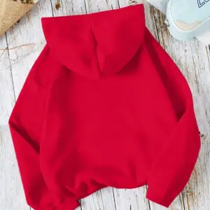 Unisex Baskılı Kapşonlu Sweatshirt Kırmızı