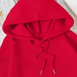 Unisex Baskılı Kapşonlu Sweatshirt Kırmızı