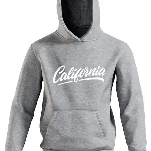 Unisex Baskılı Oversize Kapüşonlu Sweatshirt Gri