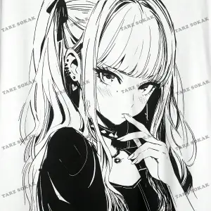 Unisex BAY  Anime Sevimli Anime Kız Baskı Casual Kadın Gevşek Kısa Kollu Tişört KOD-1308