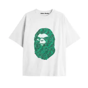UNİSEX Bay Bape Desenli Beyaz Yazlık T-shirt