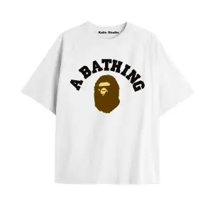 UNİSEX Bay Bape Desenli Beyaz Yazlık T-shirt