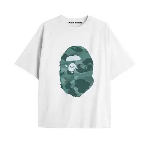 UNİSEX Bay Bape Desenli Beyaz Yazlık T-shirt