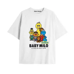 UNİSEX Bay Bape Desenli Beyaz Yazlık T-shirt