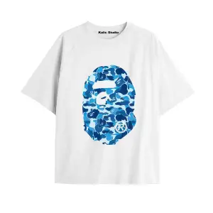 UNİSEX Bay Bape Desenli Beyaz Yazlık T-shirt