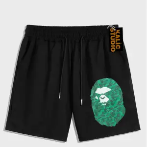 UNİSEX Bay Bape Desenli Siyah Yazlık ŞORT