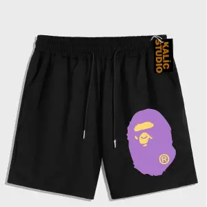 UNİSEX Bay Bape Desenli Siyah Yazlık ŞORT