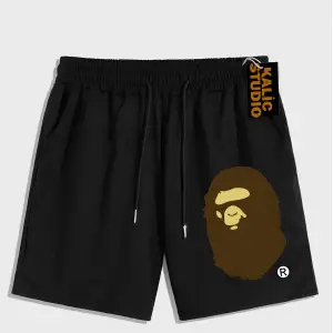UNİSEX Bay Bape Desenli Siyah Yazlık ŞORT