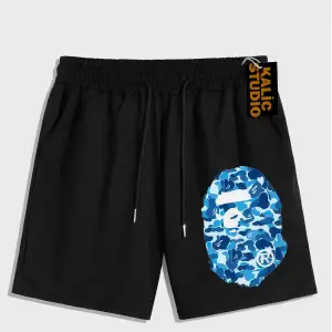 UNİSEX Bay Bape Desenli Siyah Yazlık ŞORT