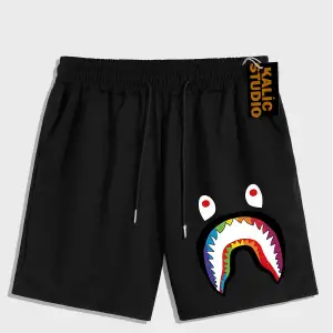 UNİSEX Bay Bape Desenli Siyah Yazlık ŞORT
