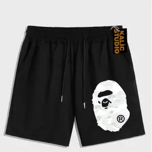 UNİSEX Bay Bape Desenli Siyah Yazlık ŞORT