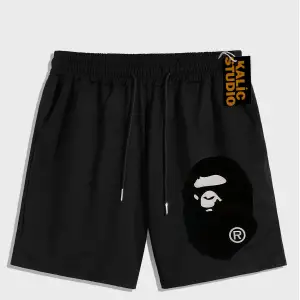 UNİSEX Bay Bape Desenli Siyah Yazlık ŞORT