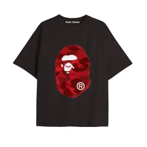 UNİSEX Bay Bape Desenli Siyah Yazlık T-shirt