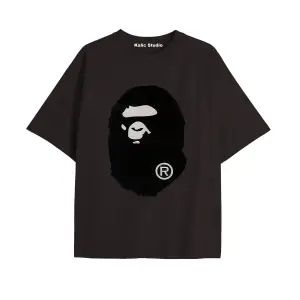 UNİSEX Bay Bape Desenli Siyah Yazlık T-shirt