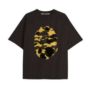 UNİSEX Bay Bape Desenli Siyah Yazlık T-shirt