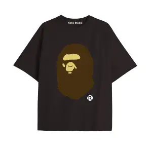 UNİSEX Bay Bape Desenli Siyah Yazlık T-shirt