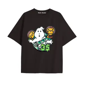 UNİSEX Bay Bape Desenli Siyah Yazlık T-shirt