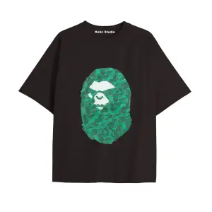 UNİSEX Bay Bape Desenli Siyah Yazlık T-shirt