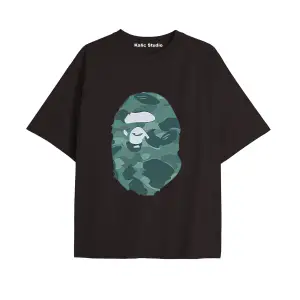 UNİSEX Bay Bape Desenli Siyah Yazlık T-shirt