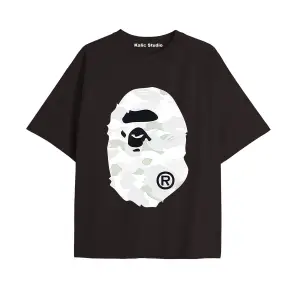 UNİSEX Bay Bape Desenli Siyah Yazlık T-shirt