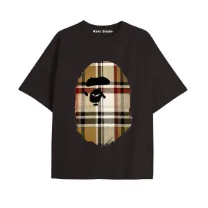 UNİSEX Bay Bape Desenli Siyah Yazlık T-shirt