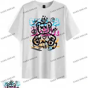 Unisex BAY  Desen Baskılı Düşük Omuzlu T-Shirt KOD-1334