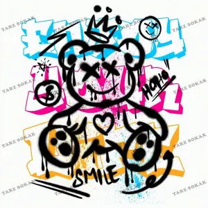 Unisex BAY  Desen Baskılı Düşük Omuzlu T-Shirt KOD-1334