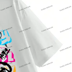 Unisex BAY  Desen Baskılı Düşük Omuzlu T-Shirt KOD-1334