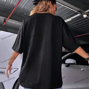 Unisex BAY  Ejderha Baskılı Düşük Omuz Kısa Kollu Tişört KOD-1349