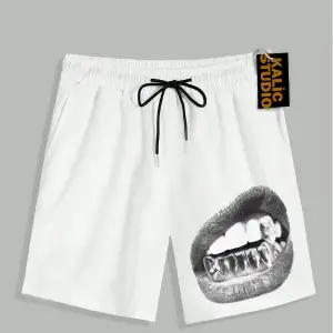 UNİSEX Bay Grillz Desenli Beyaz Yazlık ŞORT