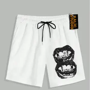 UNİSEX Bay Grillz Desenli Beyaz Yazlık ŞORT